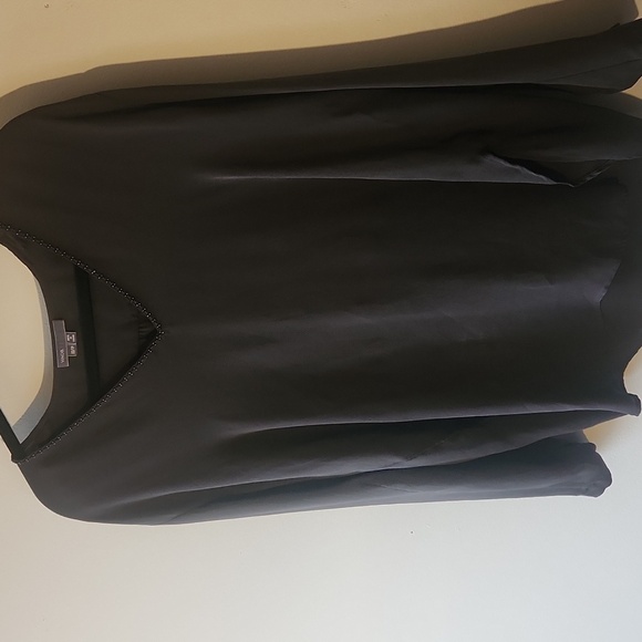 VINCE Gray Beaded Silk Blouse Top, Size xs - Picture 11 of 13